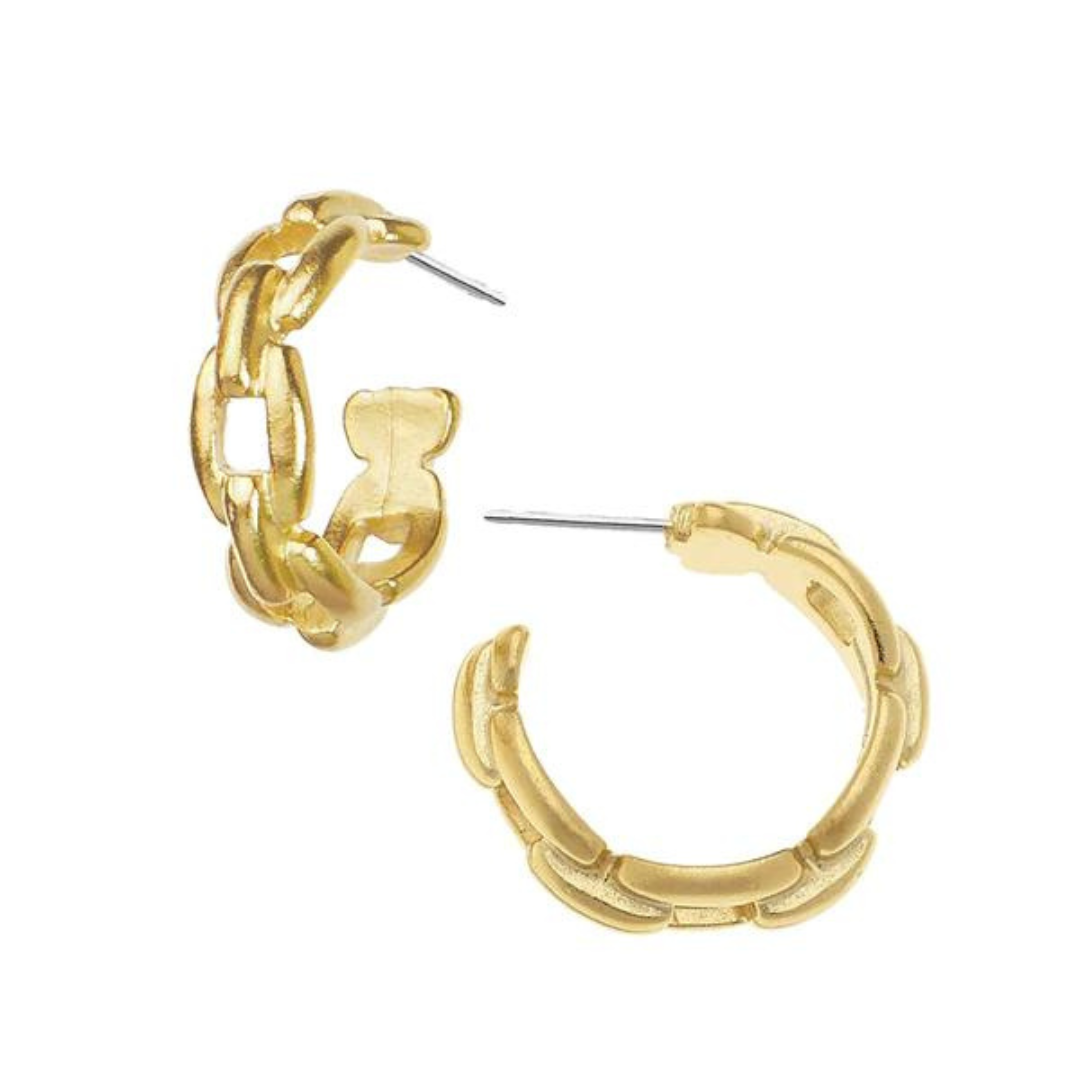 Susan Shaw Small Chain Hoop Earrings