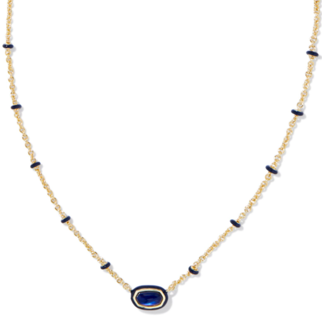 Kendra Scott Mini Elisa Enamel Frame Necklace - Gold