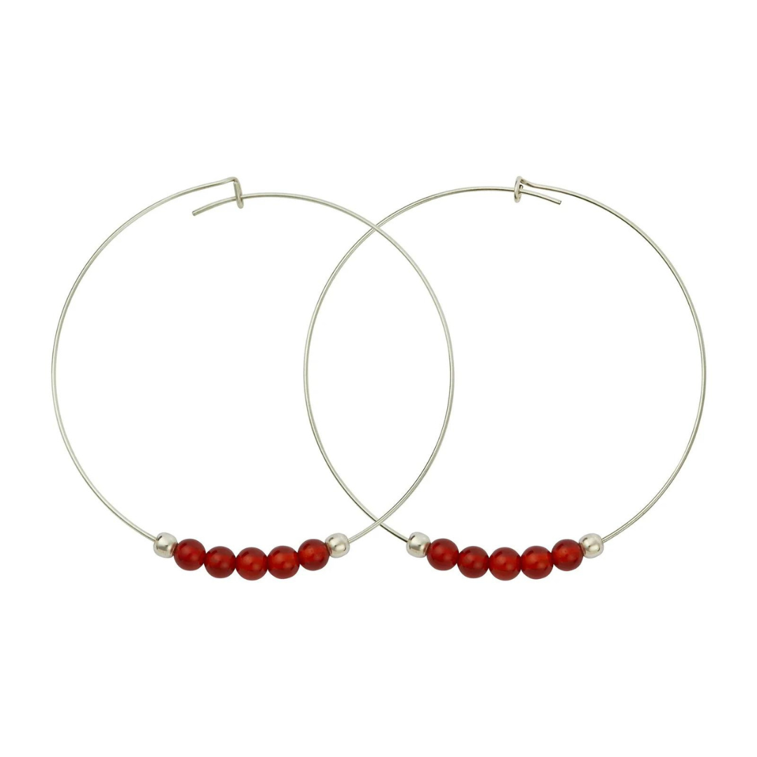 &Livy Carnelian Hyevibe Gemstone Hoop Earrings - The Cottage