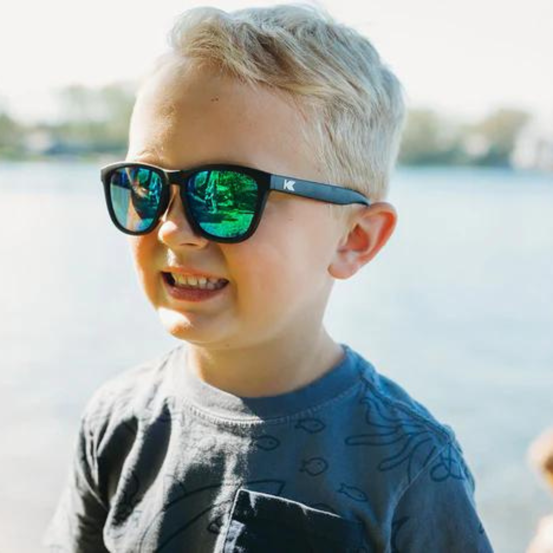 Knockaround Kids Premiums Sunglasses - Black/Green Moonshine