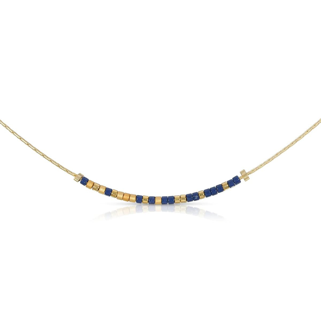 Dot & Dash Morse Code Necklace - Navy Mom - The Cottage