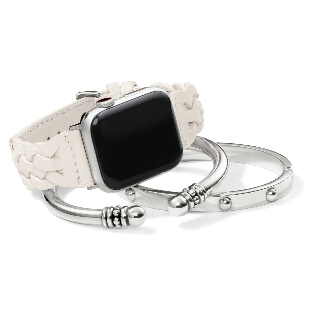 Brighton Sutton Braided Leather Apple Watch Band - Off White - The Cottage