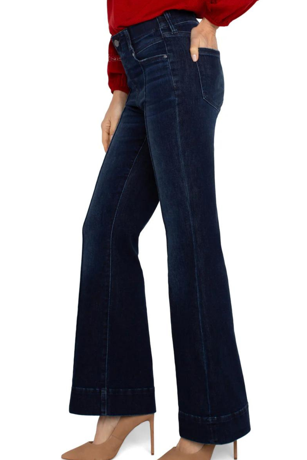 Liverpool Gia Glider Flare Jeans w/ Pintucks - Upland