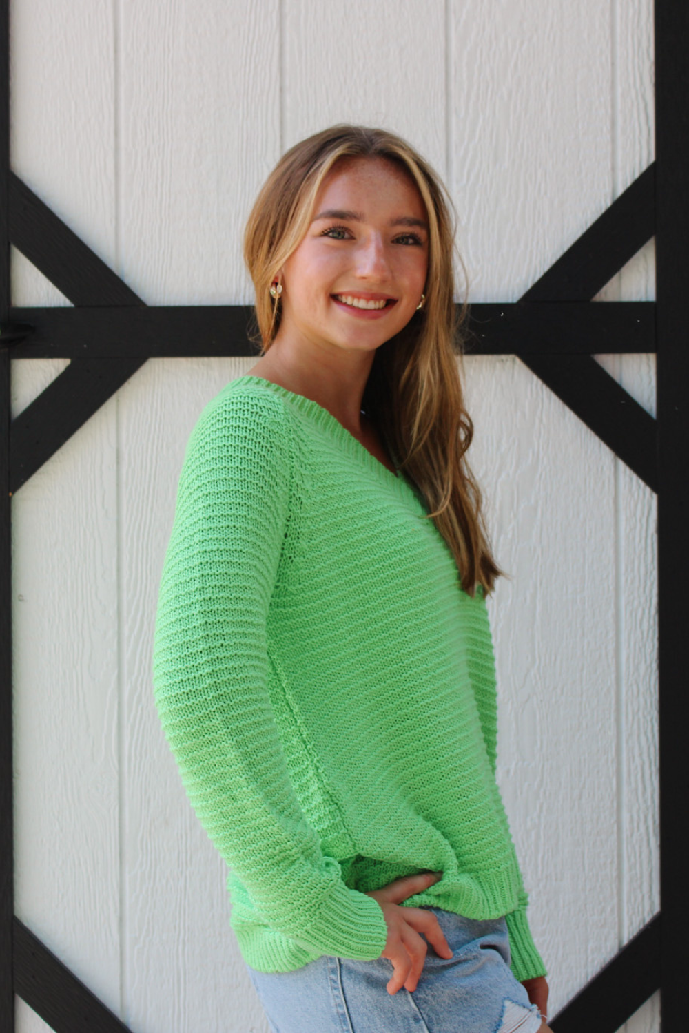 HIHO Lexy V-Neck Sweater - Summer Green