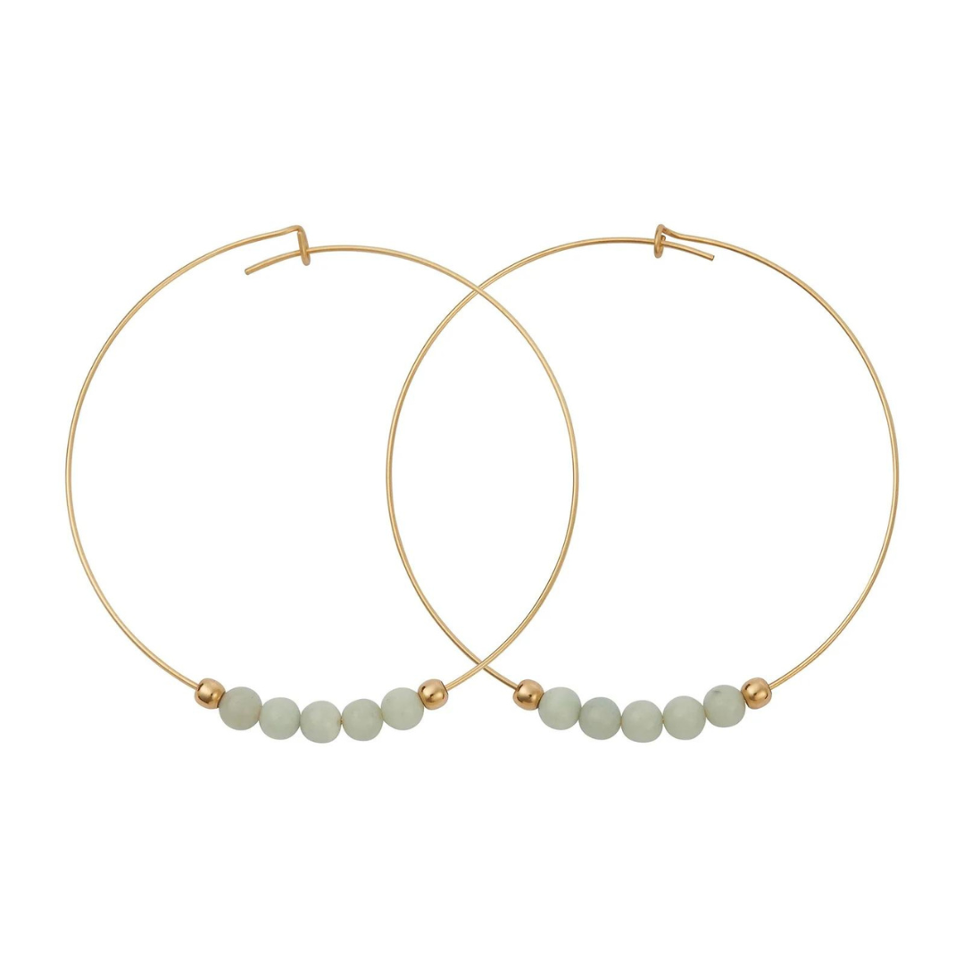 &Livy Amazonite Hyevibe Gemstone Hoop Earrings - The Cottage