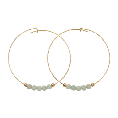 &Livy Amazonite Hyevibe Gemstone Hoop Earrings - The Cottage