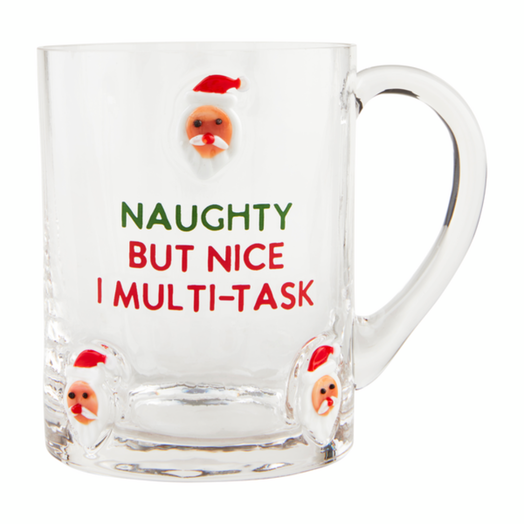 Mud Pie Christmas Icon Glass Mug