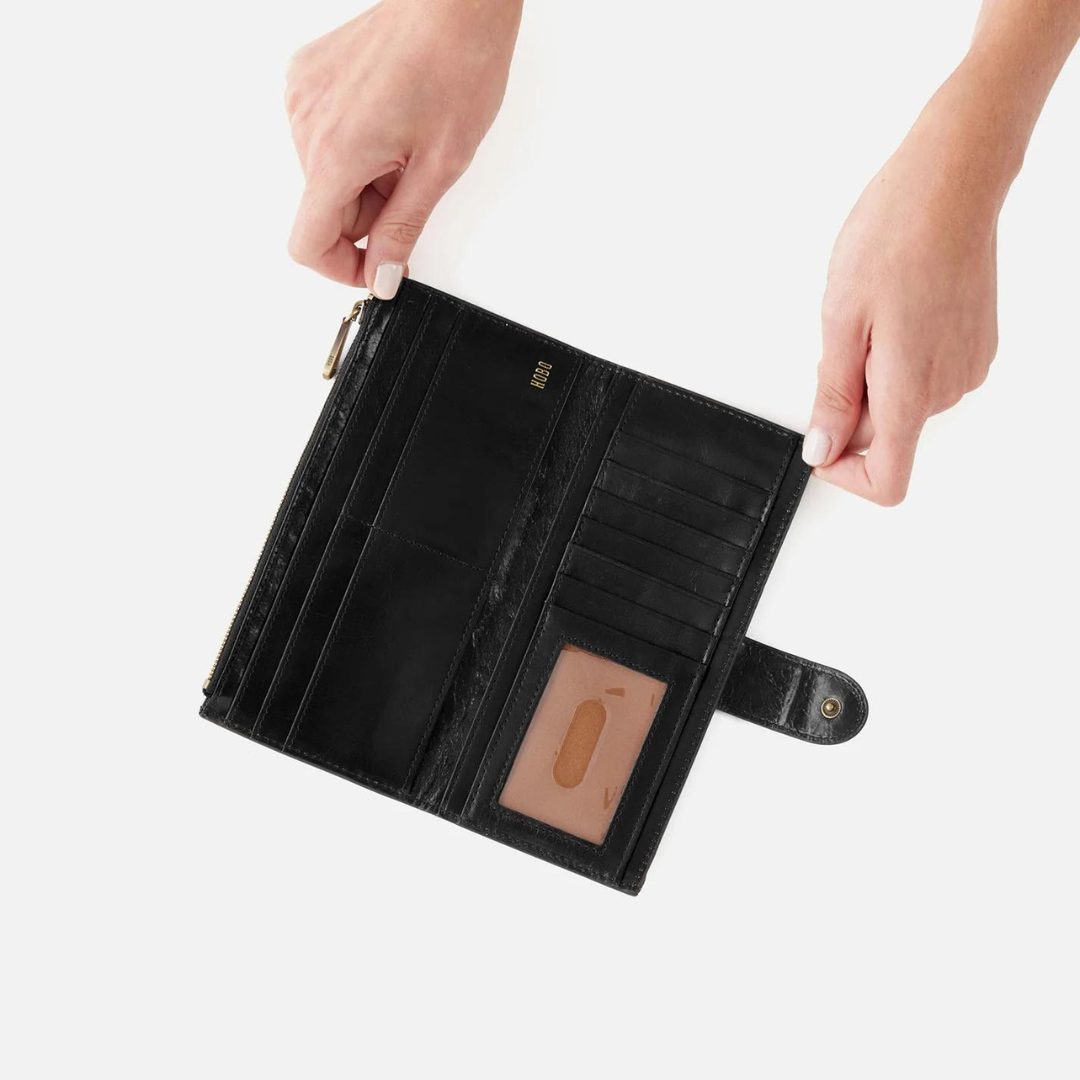 Hobo Dunn Continental Wallet Polished Leather - Brick