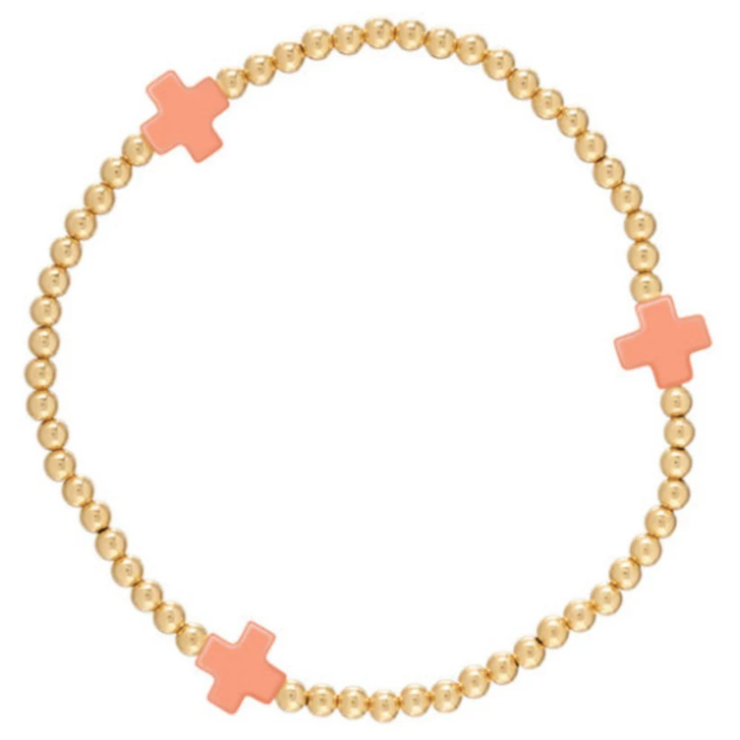 Enewton Signature Cross Gold Pattern 3mm Bracelet