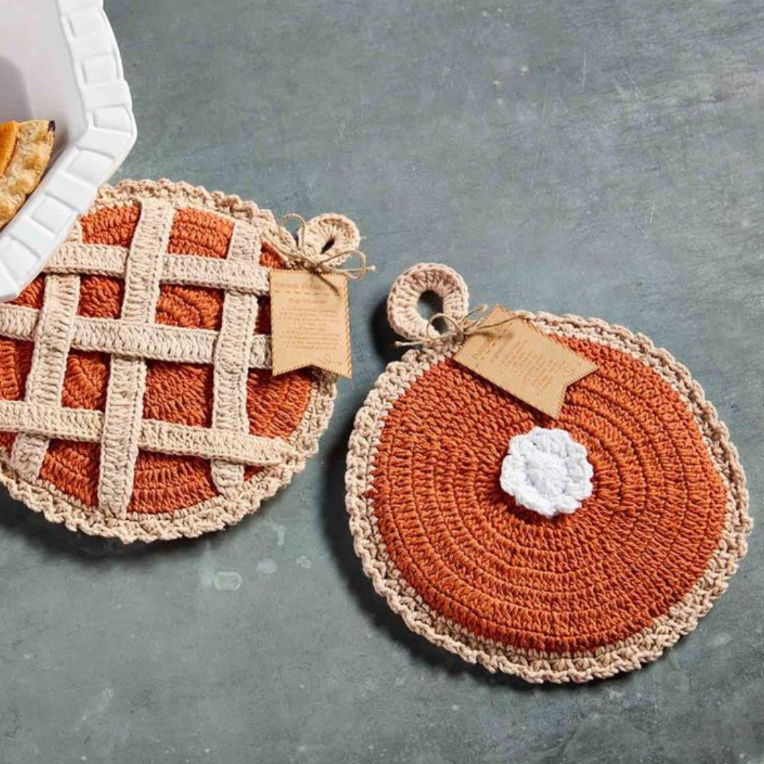 Mud Pie Crochet Pie Pot Holder - Whip Cream