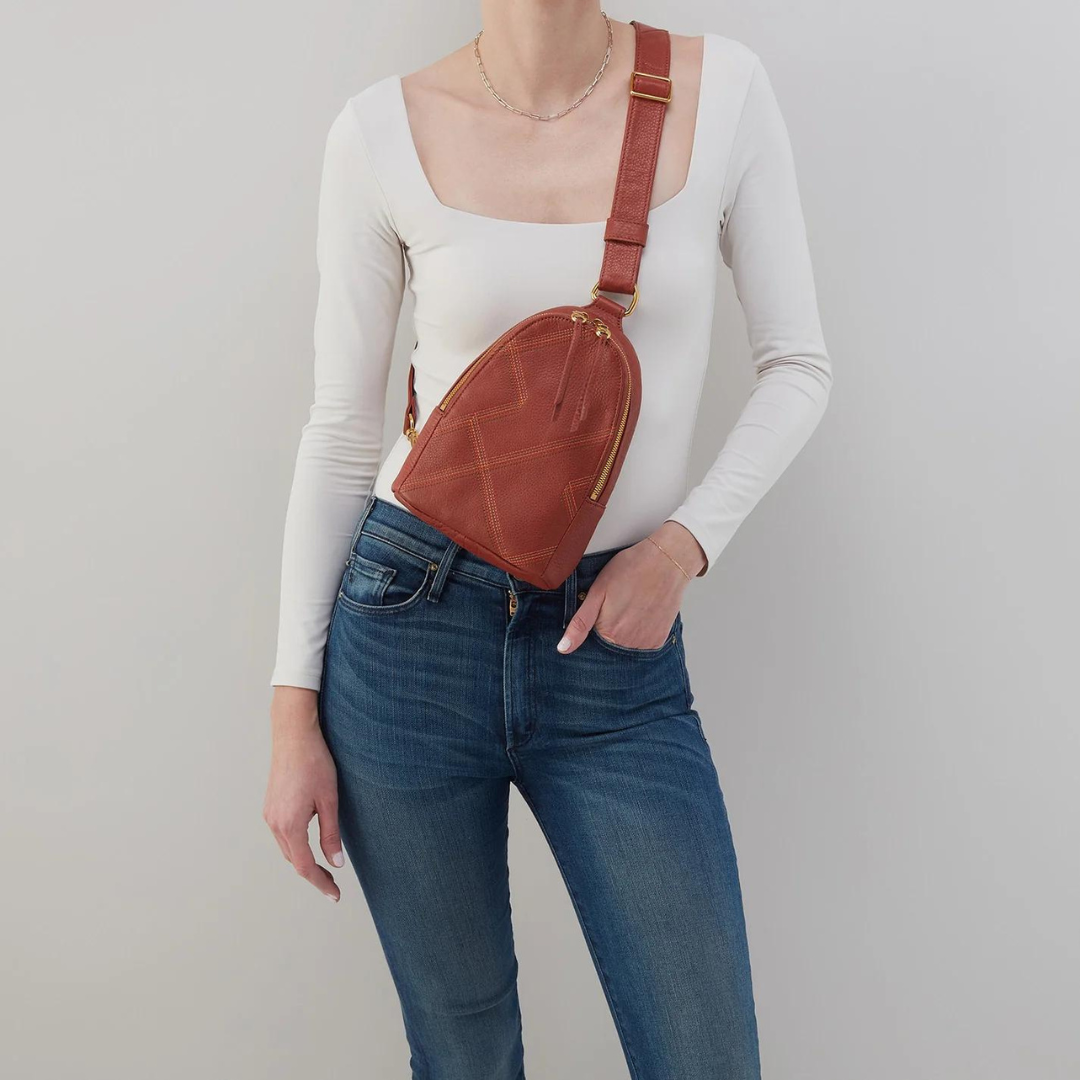 Hobo Fern Sling Pebbled Leather - Rust