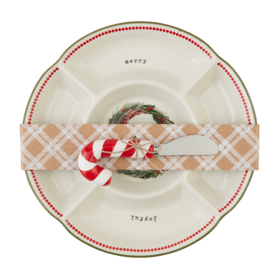 Mud Pie Santa Sectioned Server Set