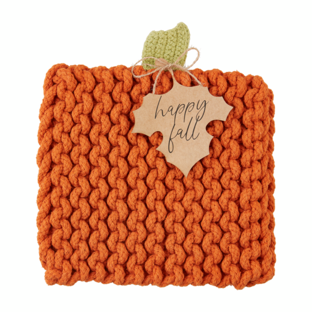 Mud Pie Pumpkin Knit Trivet