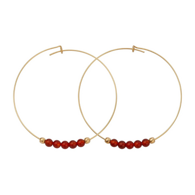 &Livy Carnelian Hyevibe Gemstone Hoop Earrings - The Cottage