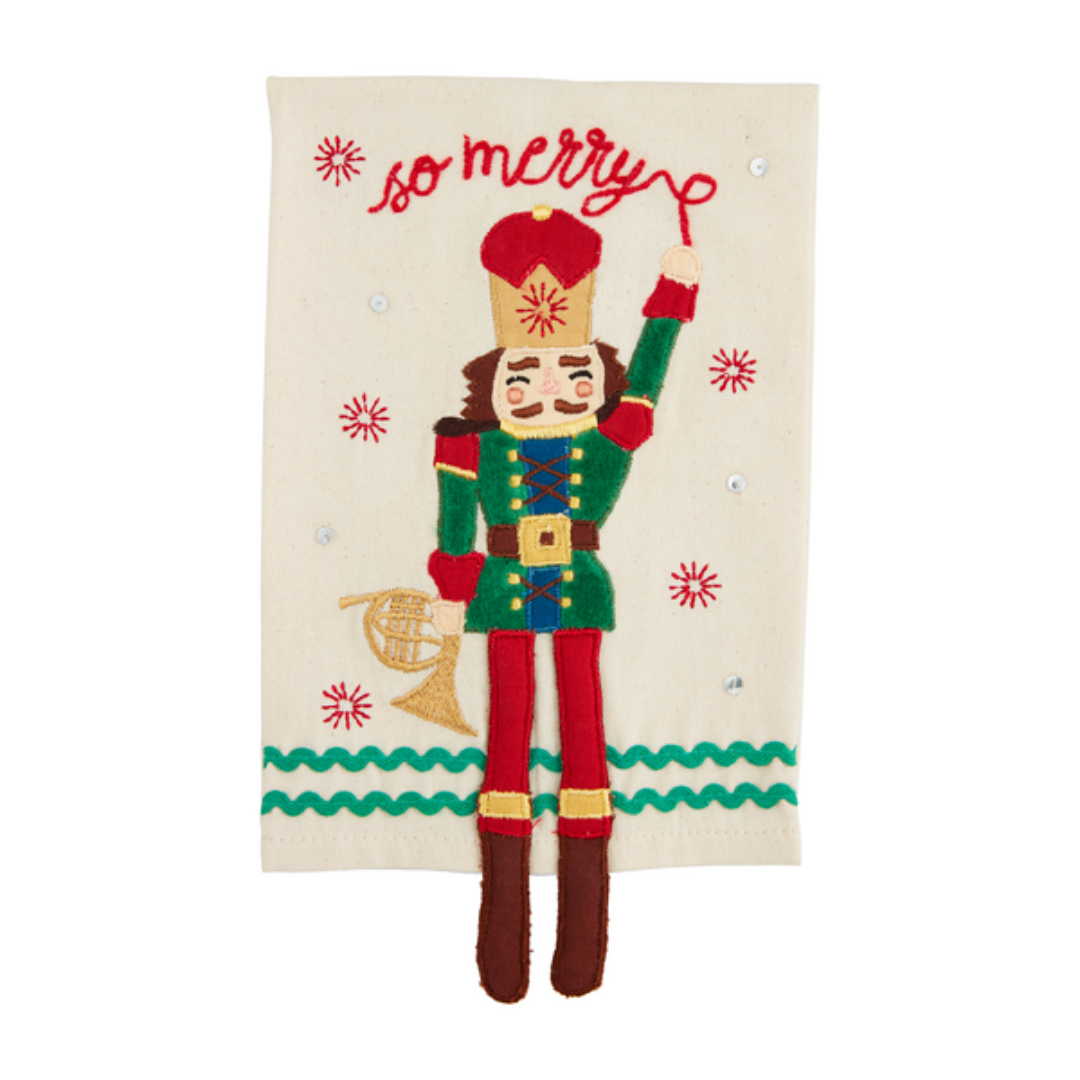 Mud Pie Nutcracker Dangle Leg Towel