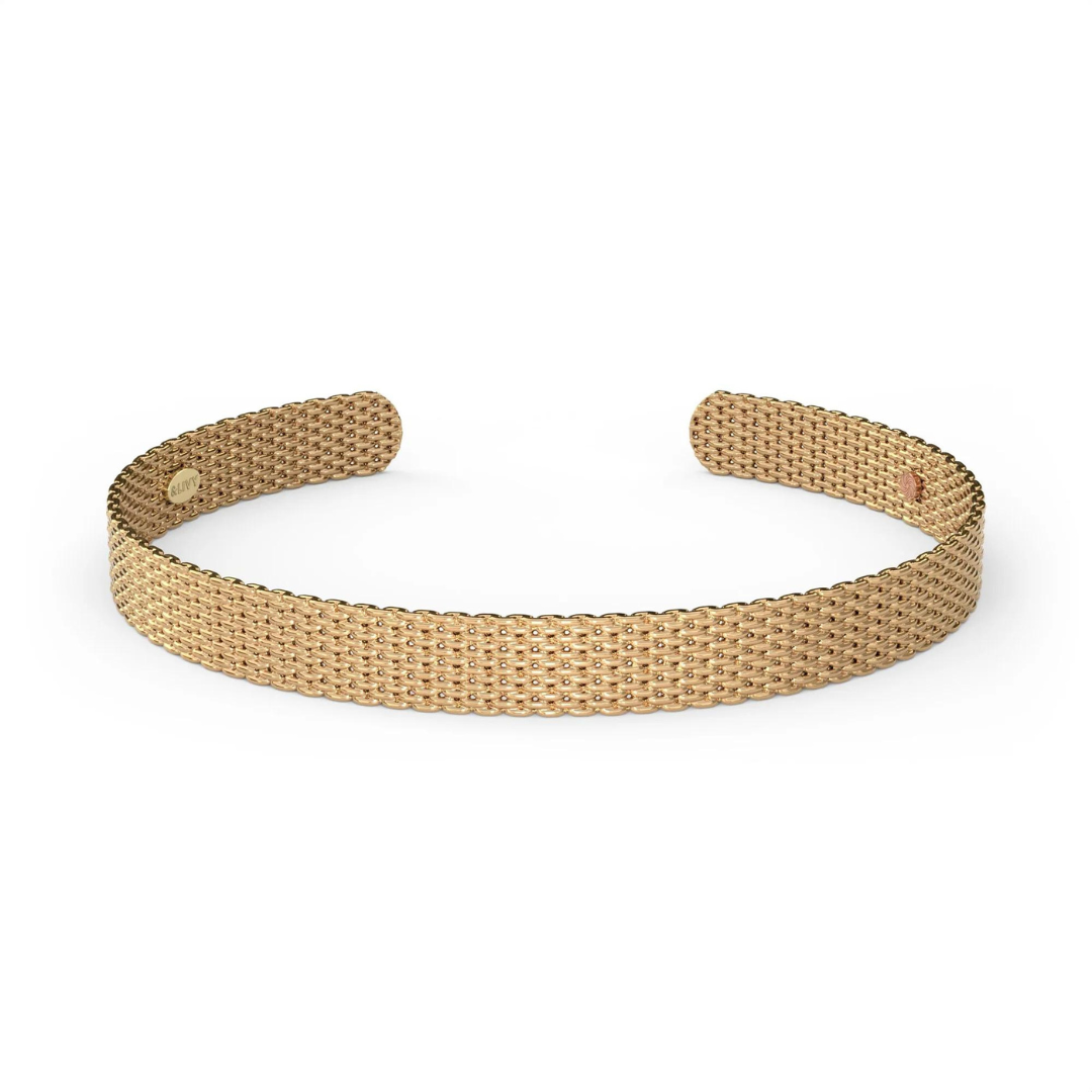 &Livy Metalystic Mesh Cuff Bangle - Platinum Gold - The Cottage