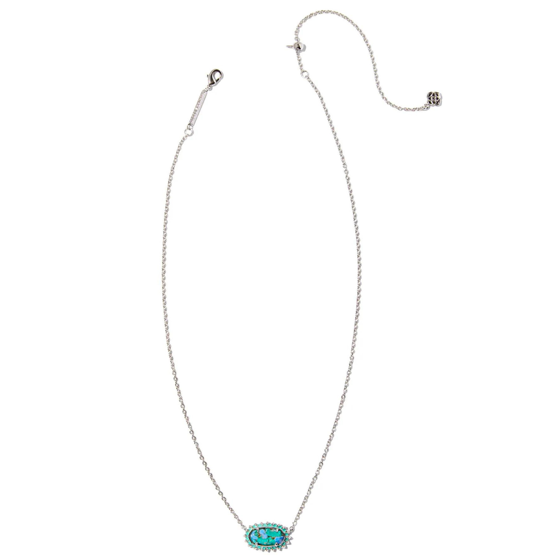 Kendra Scott Elisa Color Burst Frame Necklace - Rhodium