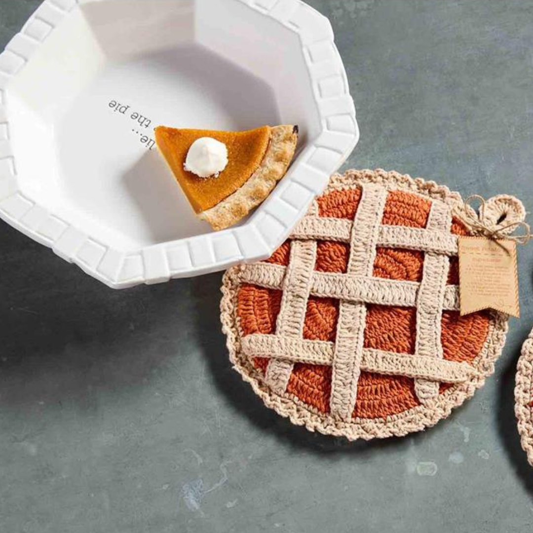 Mud Pie Crochet Pie Pot Holder - Lattice