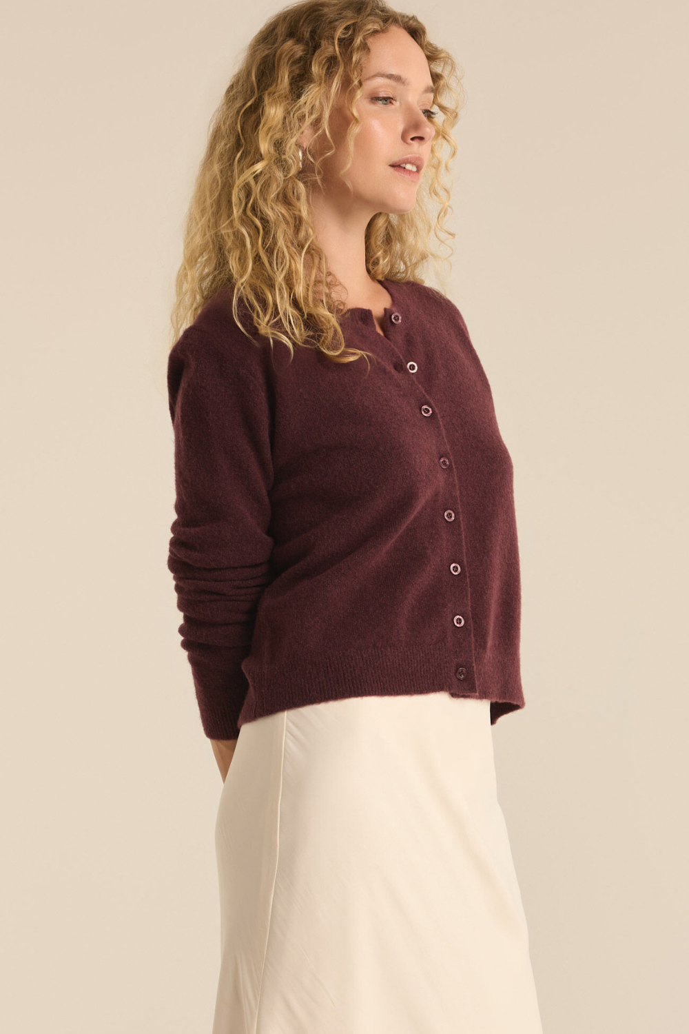 Z Supply Outlook Cardigan - Berry Wine