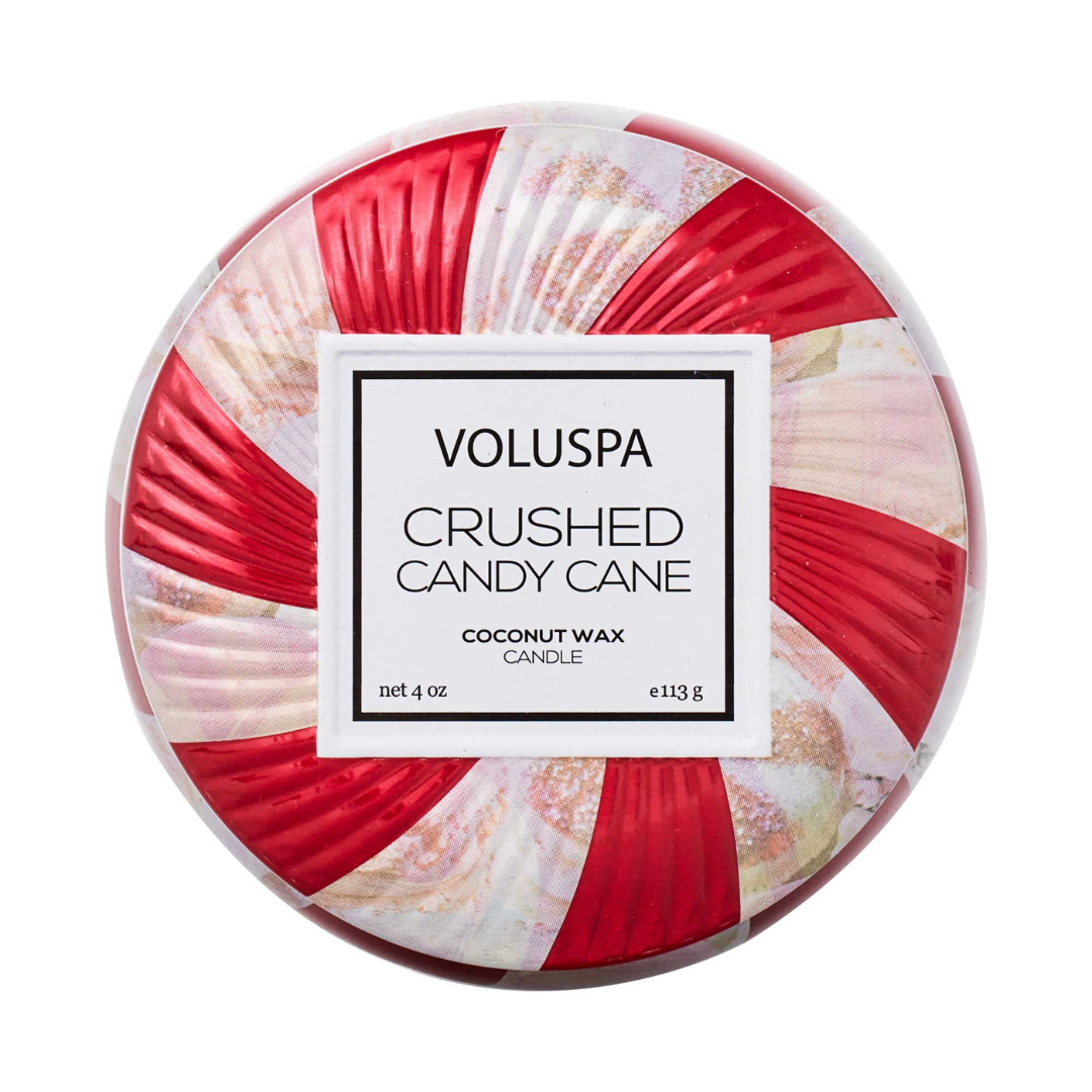 Voluspa Mini Tin Candle - Crushed Candy Cane