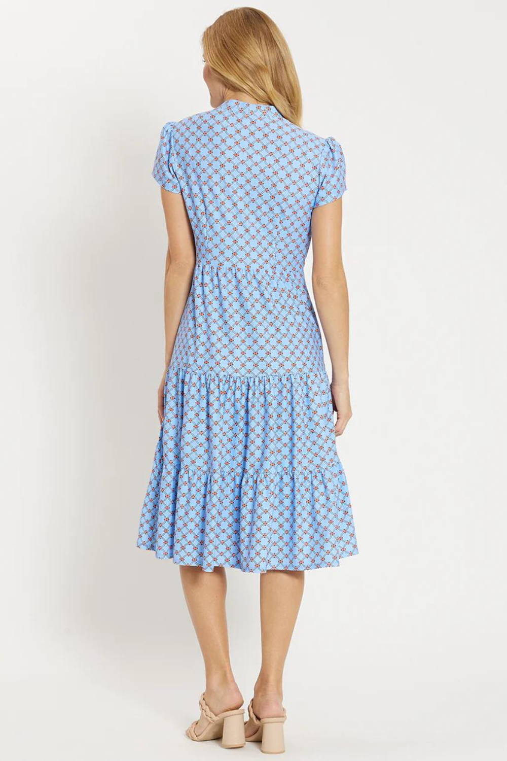 Jude Connally Libby Midi Dress - Circle Geo Bluebell - The Cottage