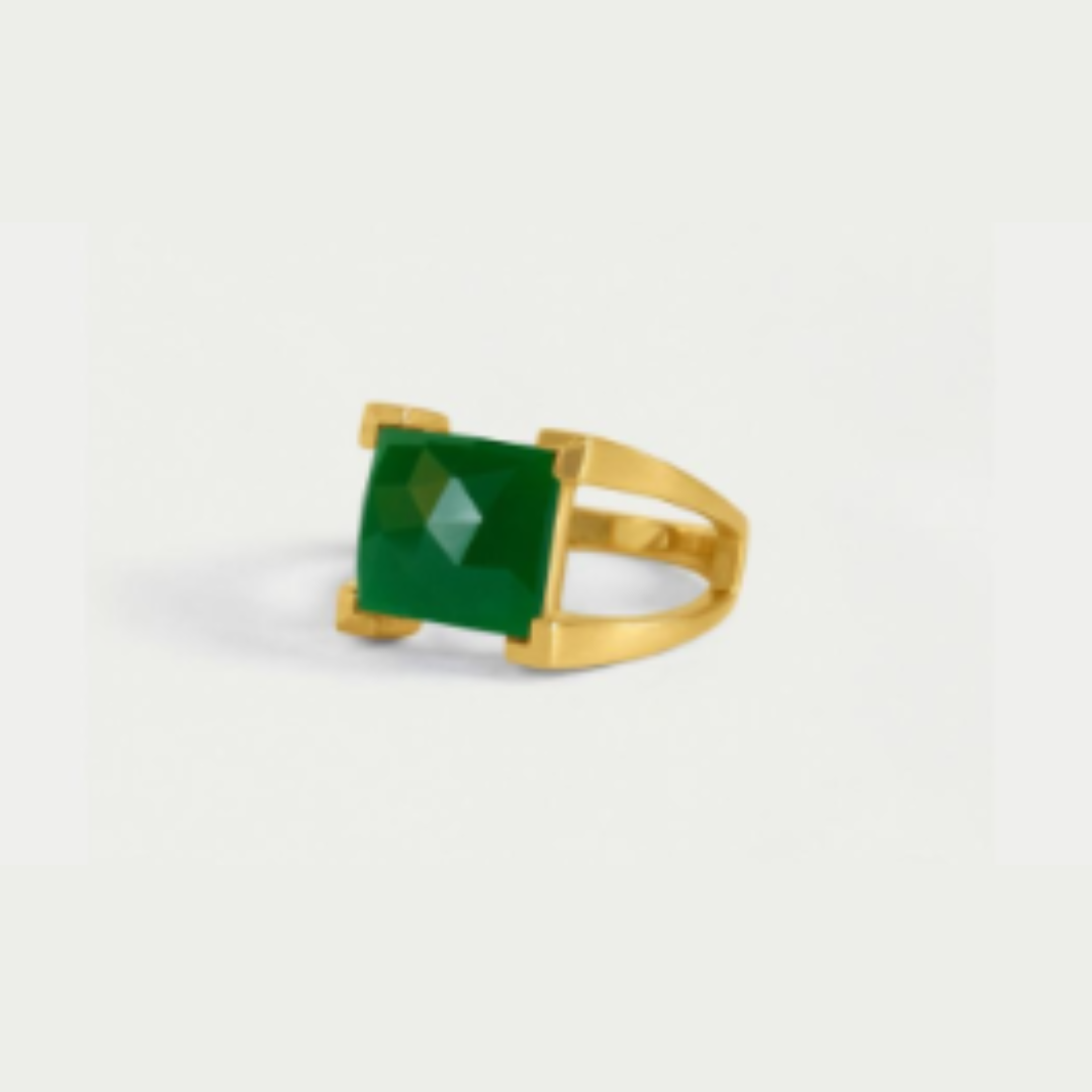 Dean Davidson Mini Plaza Ring - Green Onyx/Gold