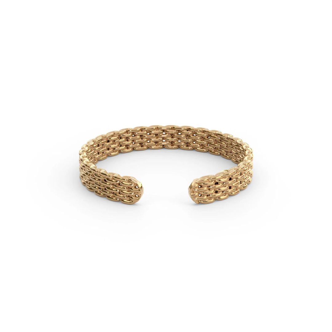 &Livy Metalysic Mesh 3mm Adjustable Ring - Platinum Gold - The Cottage