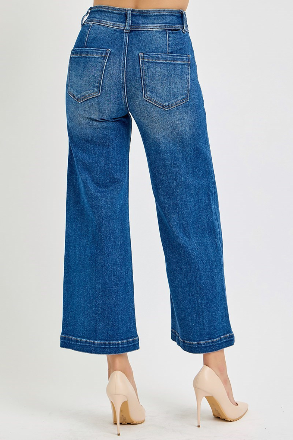 Risen Crop Wide Leg Jeans