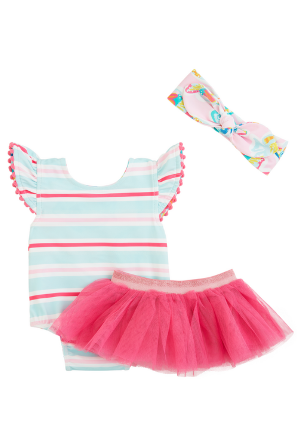 Mud Pie Pink Fish/Stripe Reversible Swimsuit & Tutu - The Cottage