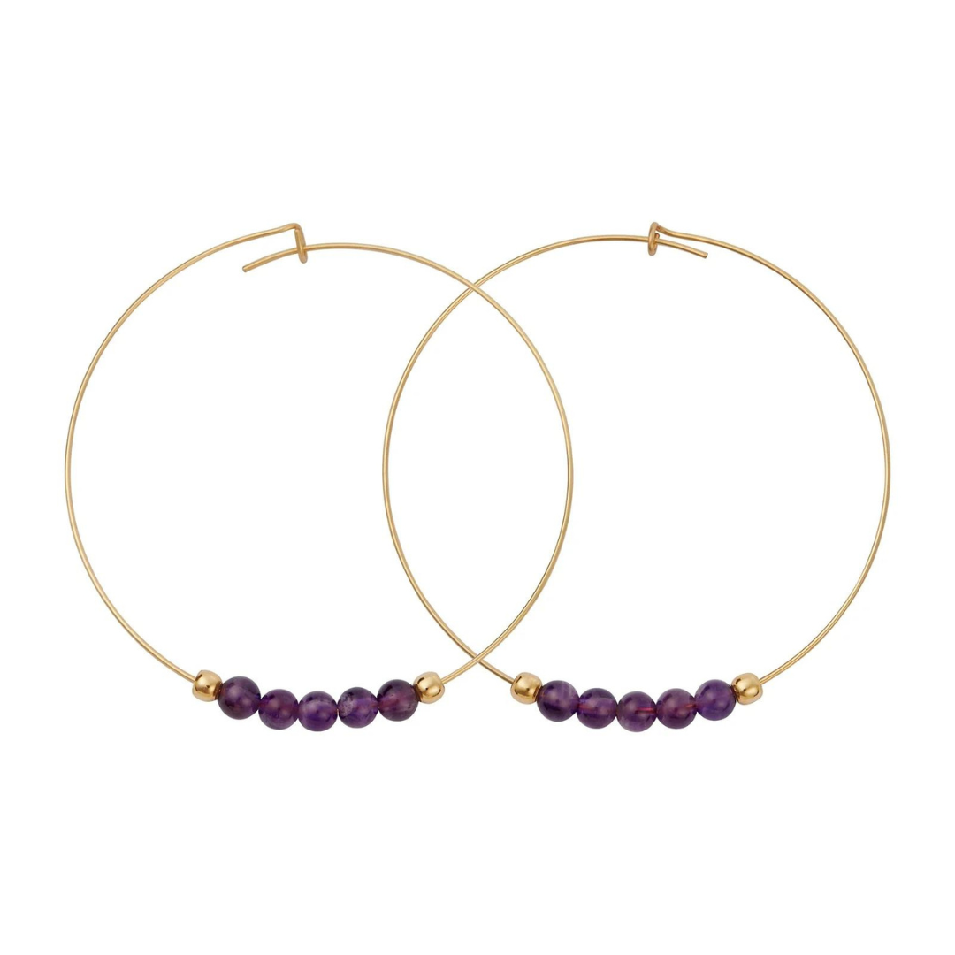 &Livy Amethyst Hyevibe Gemstone Hoop Earrings - The Cottage