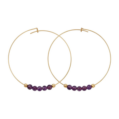 &Livy Amethyst Hyevibe Gemstone Hoop Earrings - The Cottage