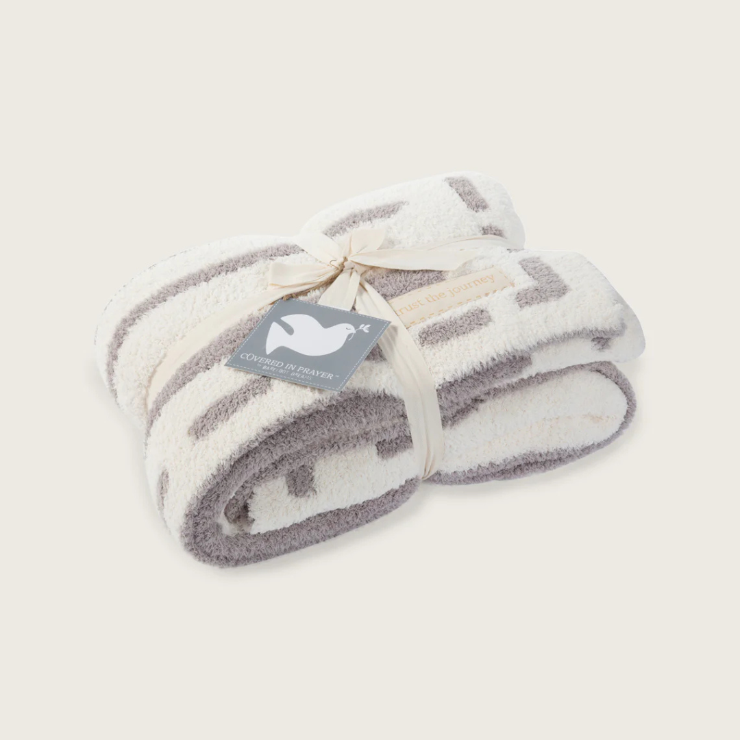 Barefoot Dreams CozyChic Covered in Prayer Throw - Cream/Linen