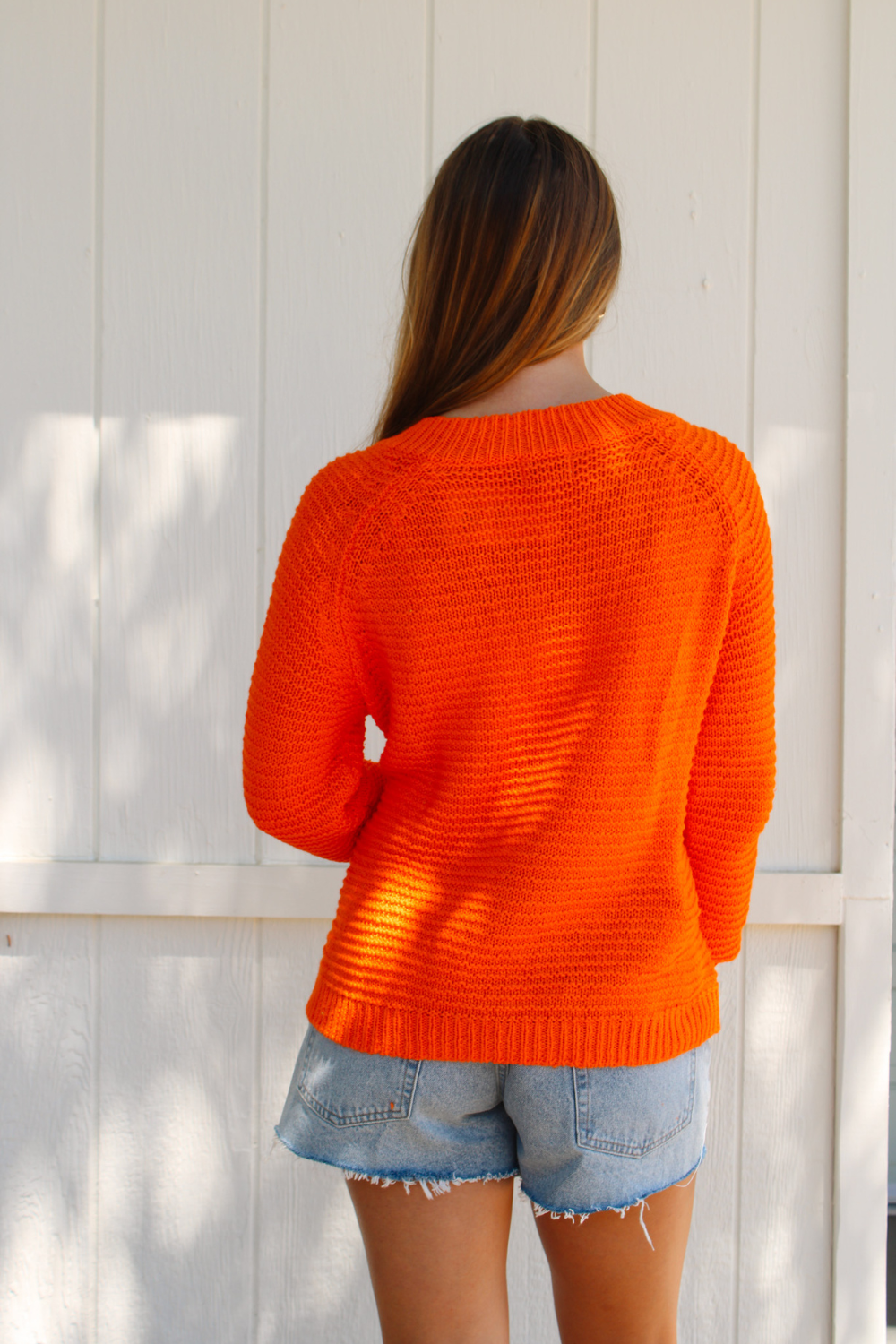 HIHO Lexy V-Neck Sweater - Dominca Orange