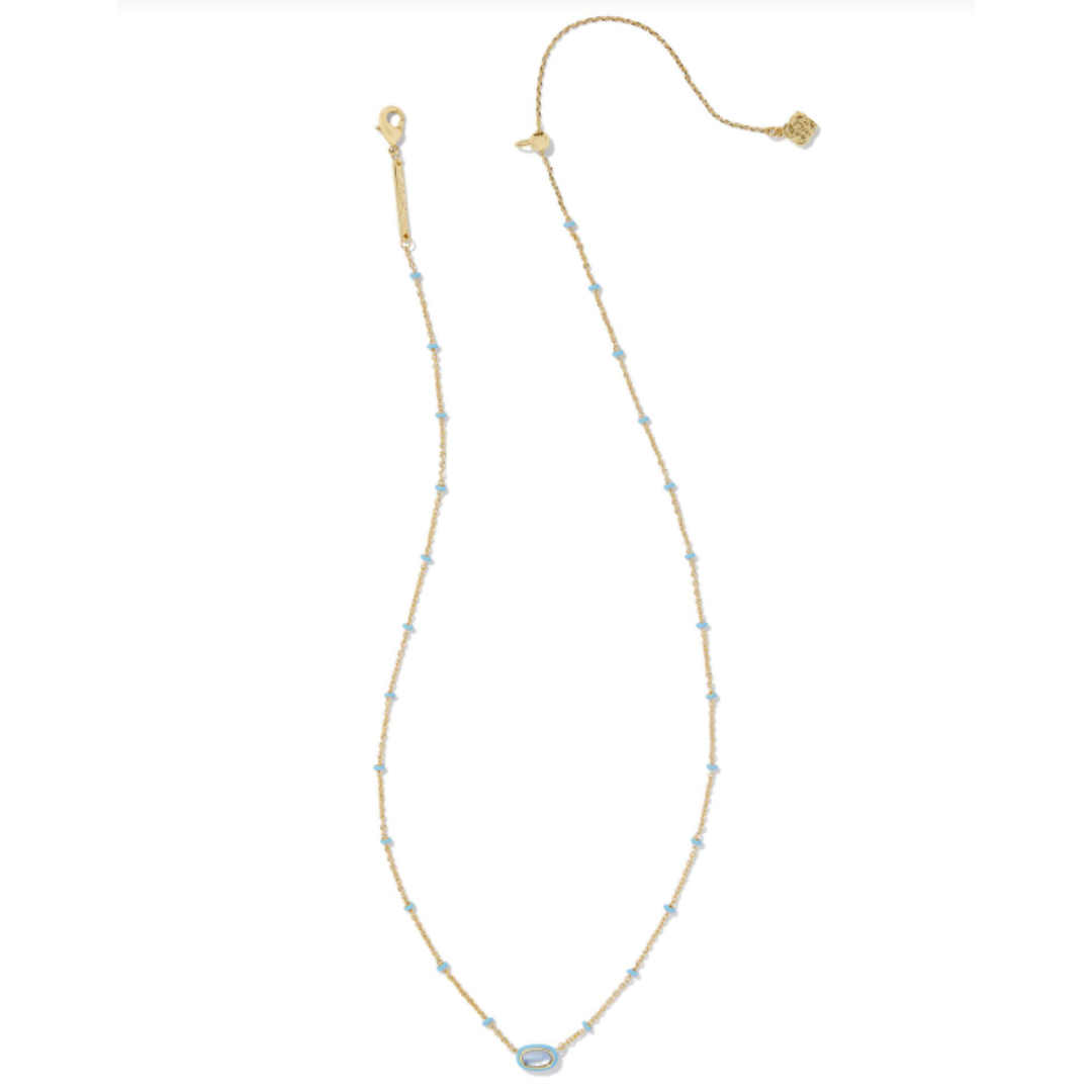 Kendra Scott Mini Elisa Enamel Frame Necklace - Gold