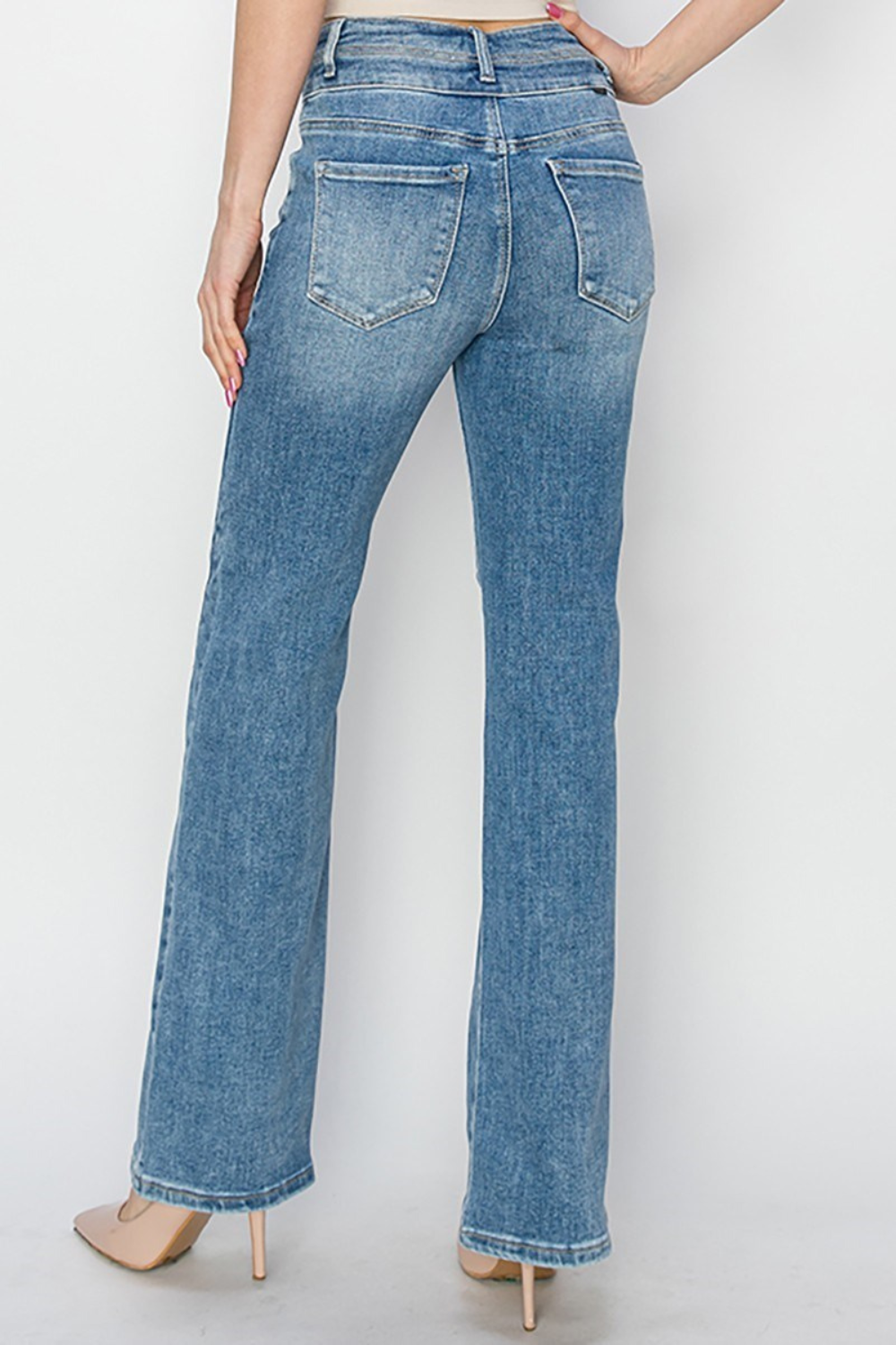 Risen High Rise Ankle Straight Jeans