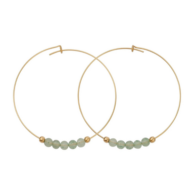 &Livy Green Aventurine Hyevibe Gemstone Hoop Earrings - The Cottage