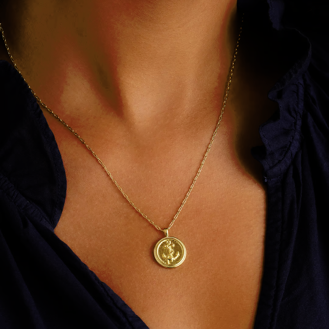 Gorjana Anchor Coin Necklace - Gold