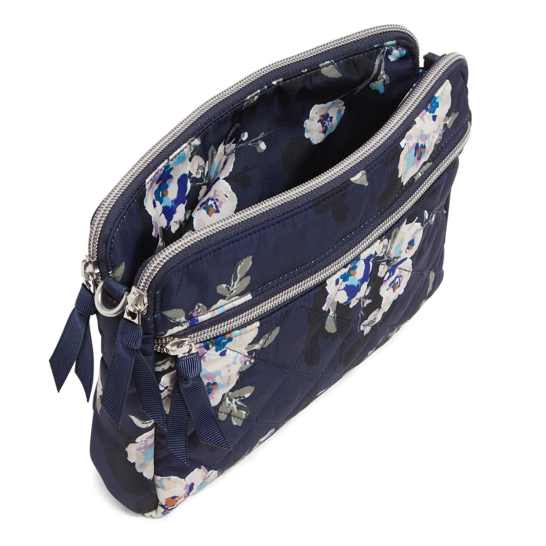 Vera Bradley Triple Compartment Crossbody: Blooms & Branches Navy