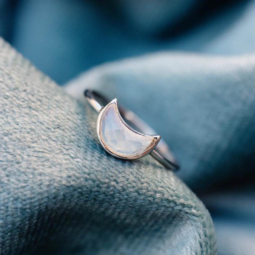 Pura Vida Moonstone Moon Ring - Silver - The Cottage