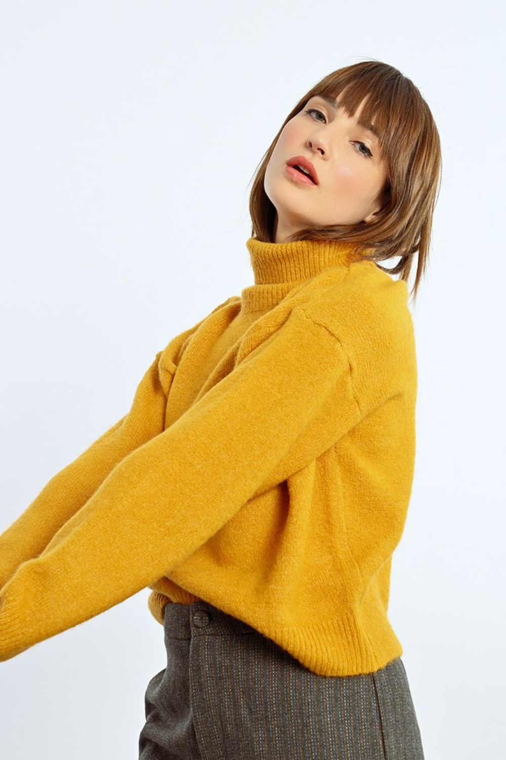 Molly Bracken Young Ladies Knitted Sweater - Saffron Yellow