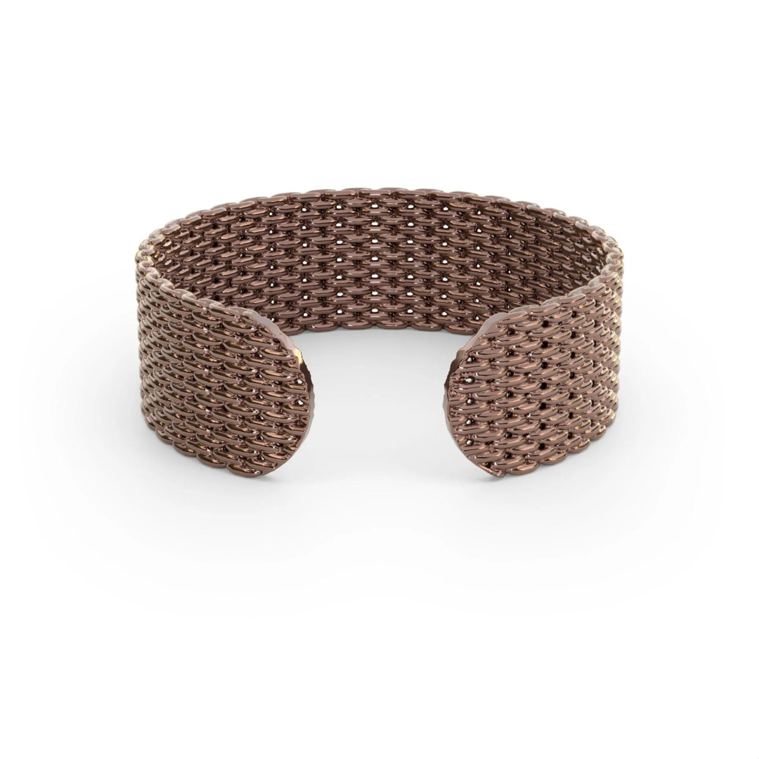 &Livy Metalysic Mesh 8mm Adjustable Ring - Rose Gold - The Cottage