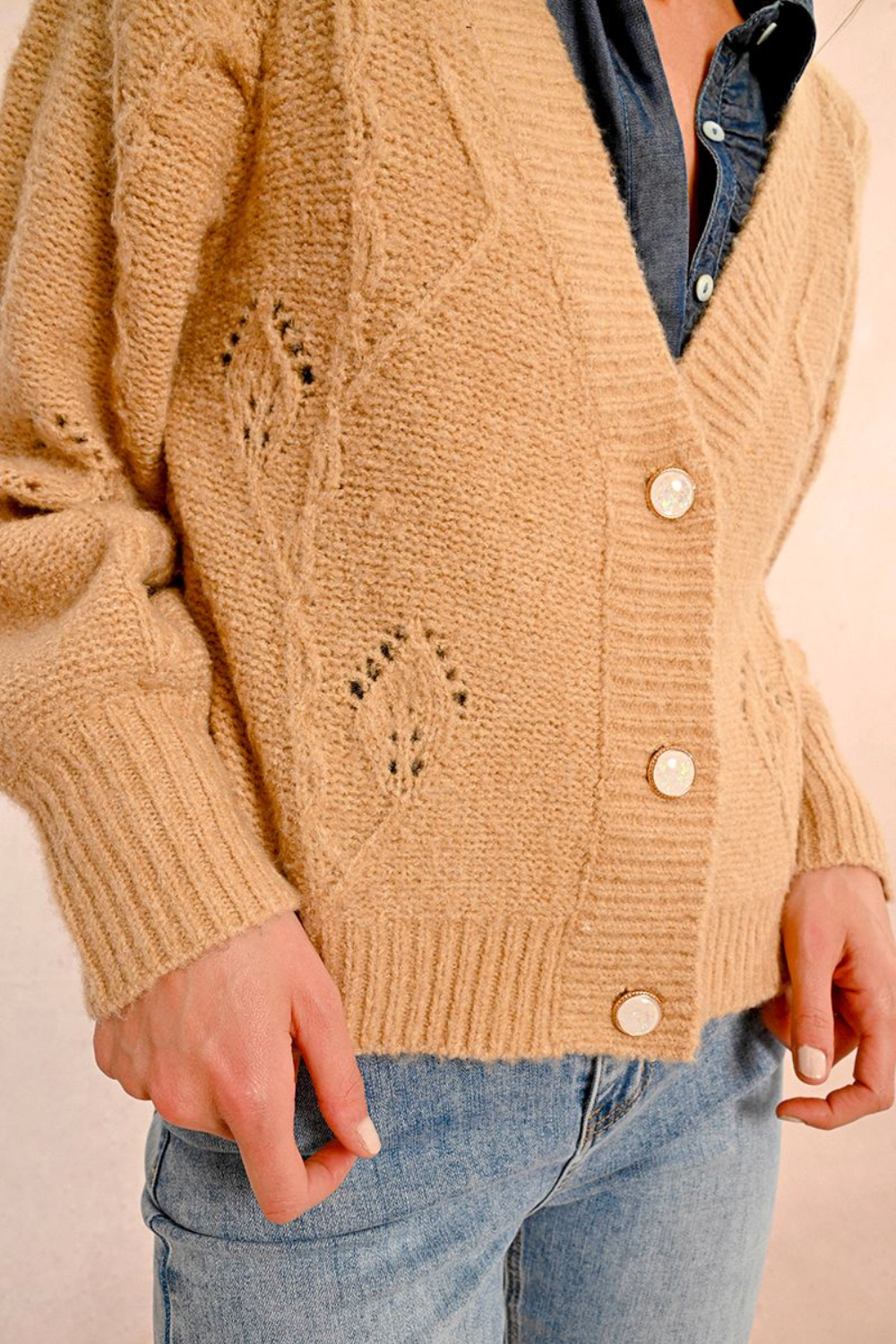 Molly Bracken Knitted Cardigan - Beige