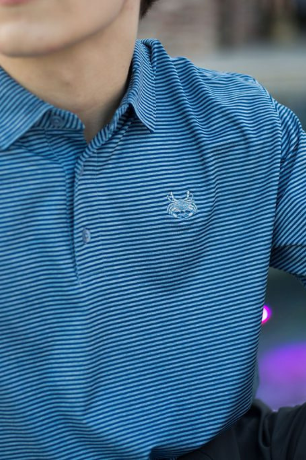 Craberdashery Pin Stripe Polo - Dark Grey