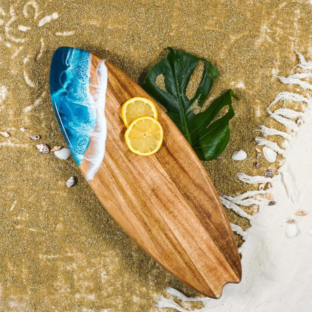 Lynn & Liana Surfboard Charcuterie Board