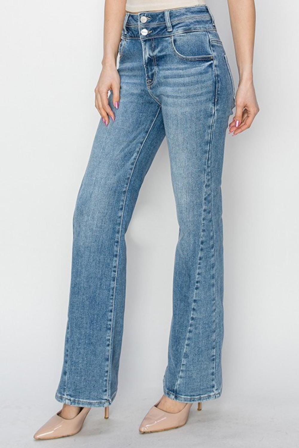 Risen High Rise Ankle Straight Jeans