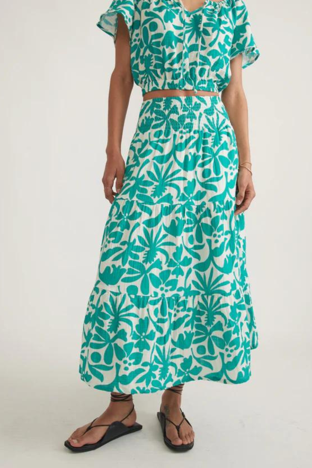 Marine Layer Corinne Maxi Skirt - Spruce Flora