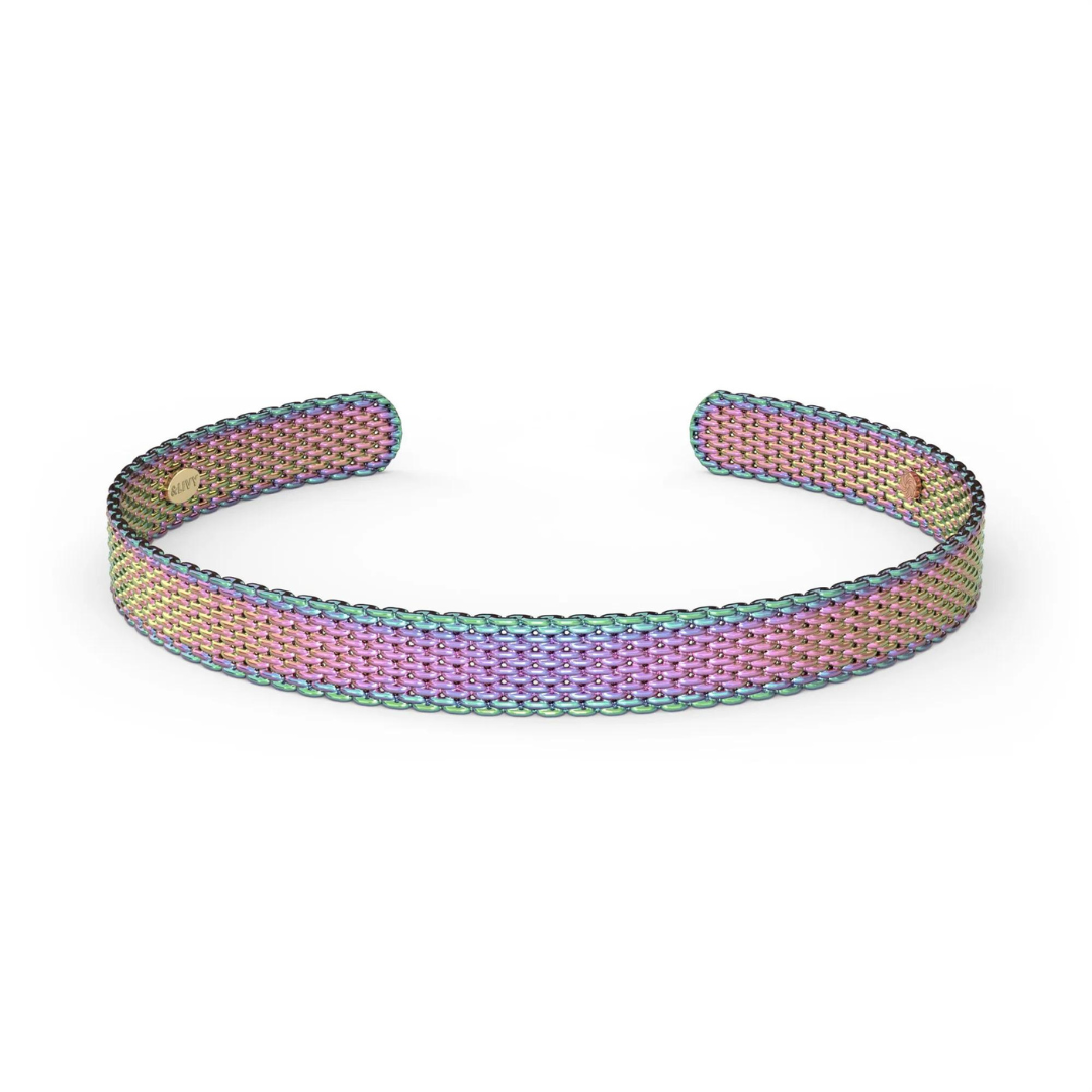 &Livy Metalystic Mesh Cuff Bangle - Spectra - The Cottage