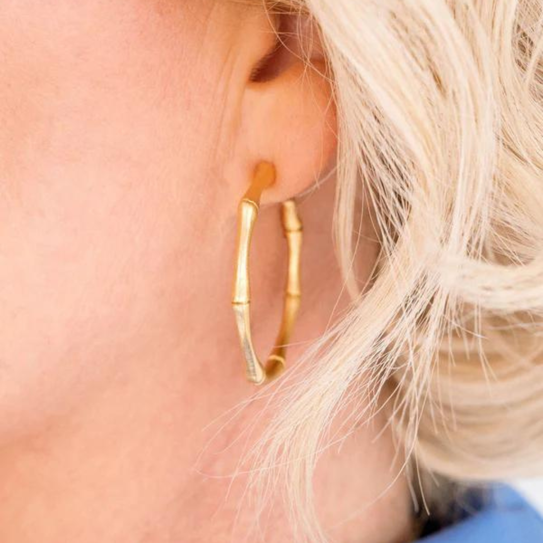 Susan Shaw Bamboo Hoop Earrings