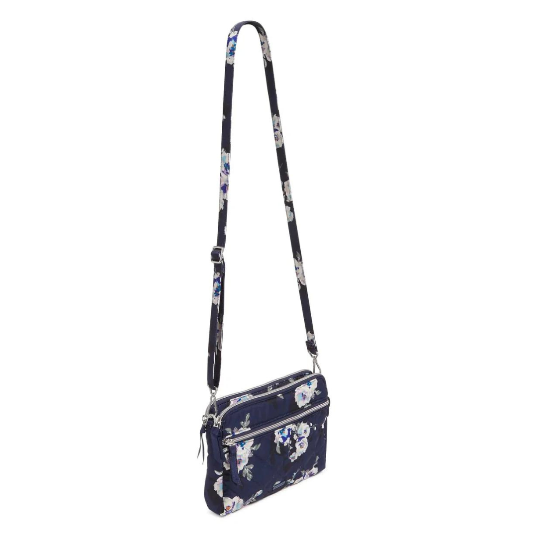 Vera Bradley Triple Compartment Crossbody: Blooms & Branches Navy