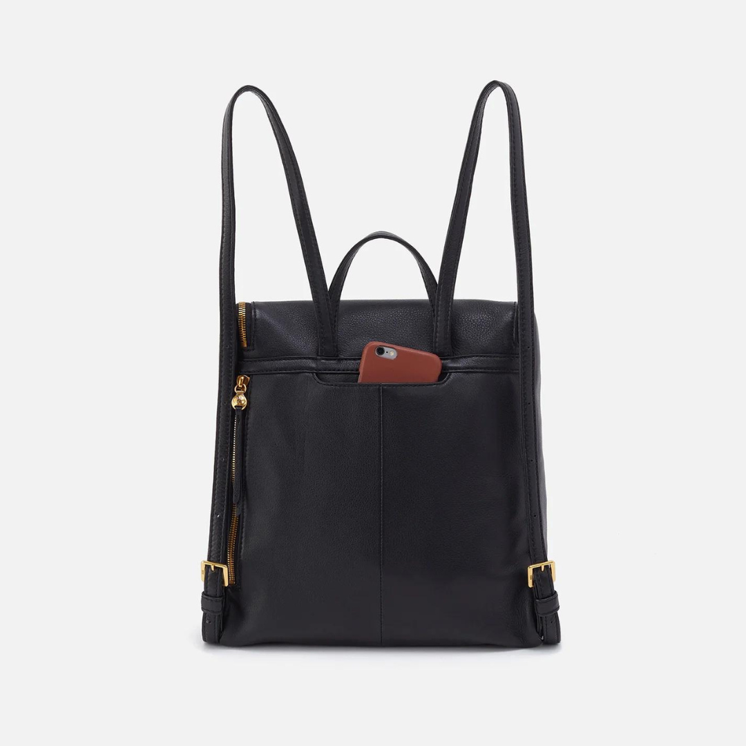 Hobo Fern Backpack Pebbled Leather - Black